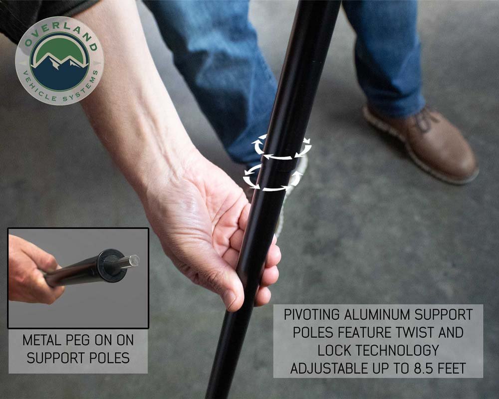 Nomadic Awning 2.5 - 8.0 ft. with Black Cover Overland Vehicle Systems - Image 6