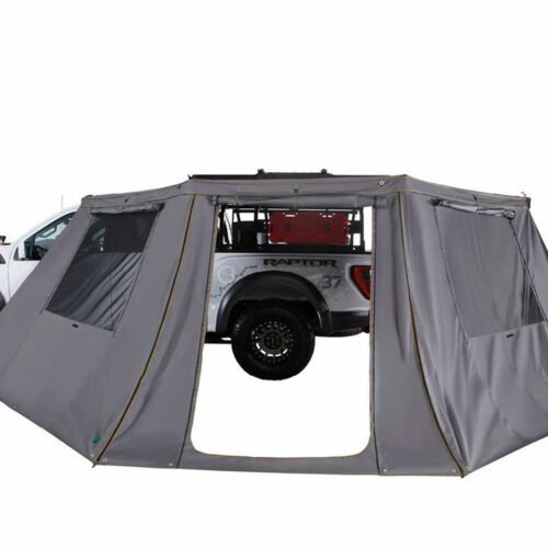 HD Nomadic 180 - LTE Awning Wall, Universal, Grey Body, Green Trim W/Storage Bag Overland Vehicle Systems