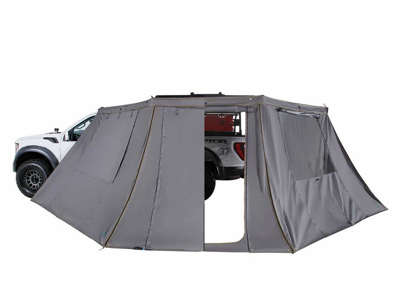 HD Nomadic 180 - LTE Awning Wall, Universal, Grey Body, Green Trim W/Storage Bag Overland Vehicle Systems - Image 2