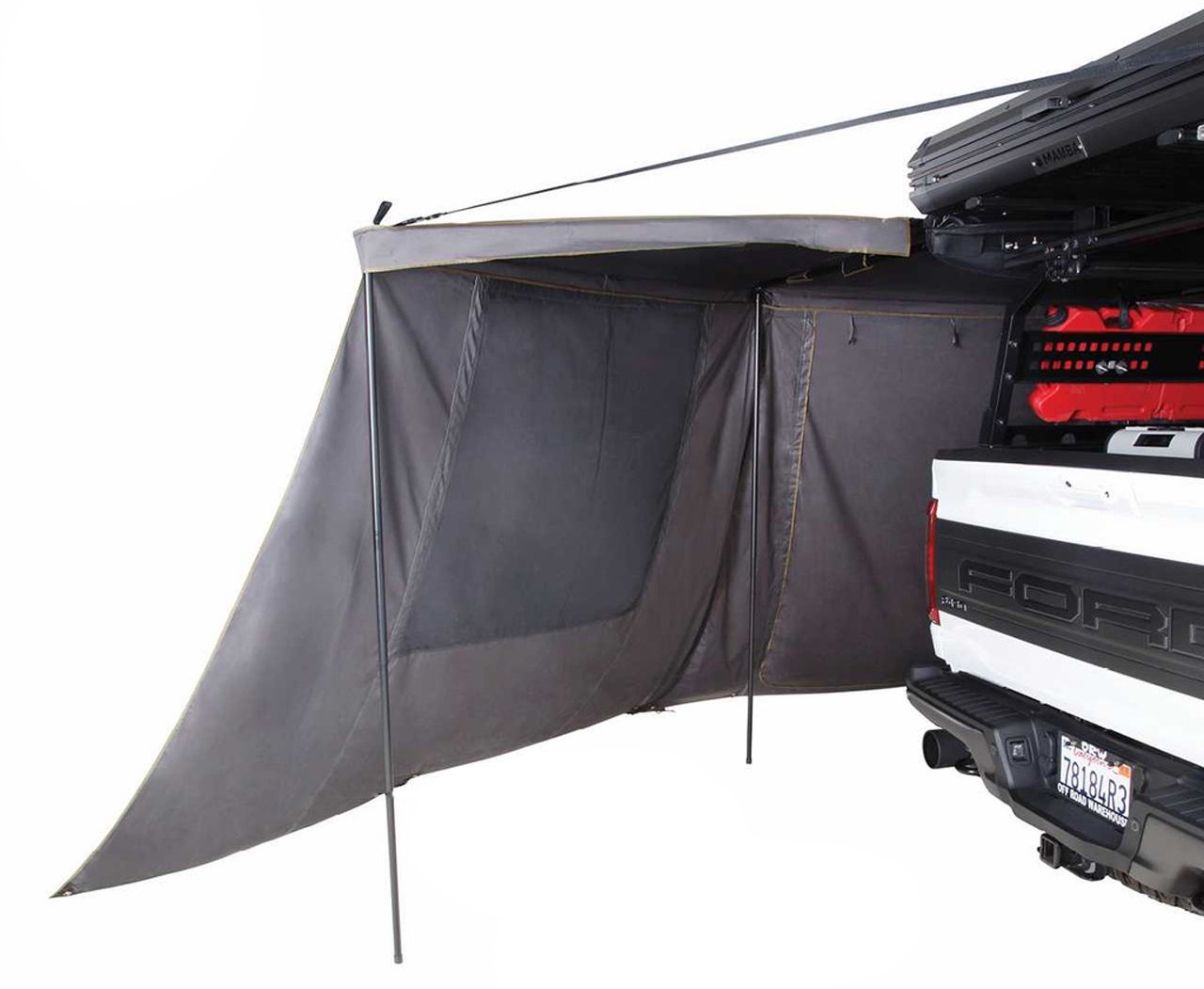 HD Nomadic 180 - LTE Awning Wall, Universal, Grey Body, Green Trim W/Storage Bag Overland Vehicle Systems - Image 3