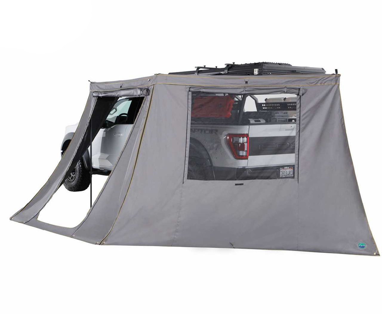 HD Nomadic 180 - LTE Awning Wall, Universal, Grey Body, Green Trim W/Storage Bag Overland Vehicle Systems - Image 6