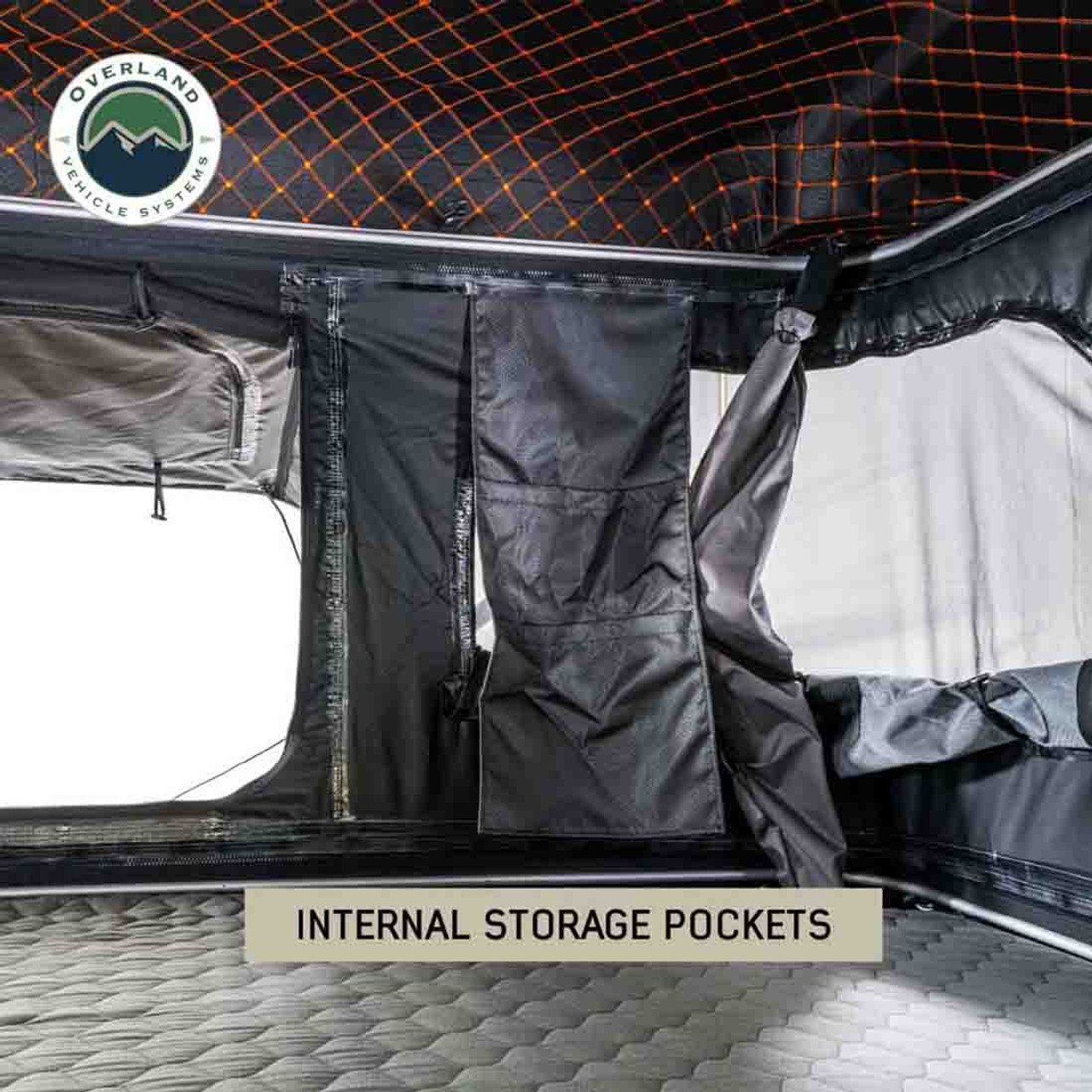 HD Bundu 2 - Hard Shell Pop Up Roof Top Tent, 2 Person, Grey Body and Black Rainfly Overland Vehicle Systems - Image 4