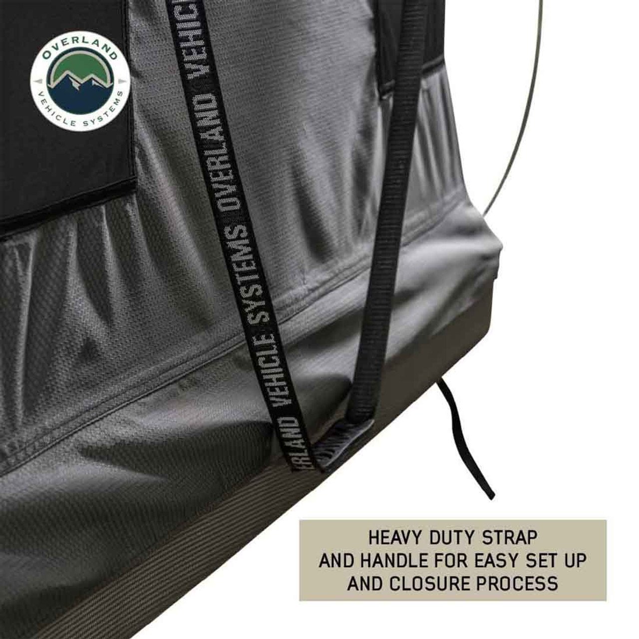 HD Bundu 2 - Hard Shell Pop Up Roof Top Tent, 2 Person, Grey Body and Black Rainfly Overland Vehicle Systems - Image 6