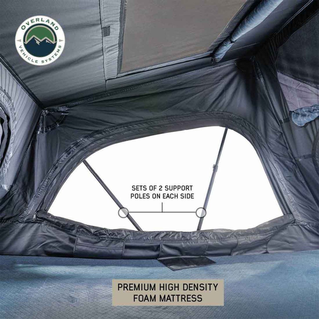 XD Sherpa Solo - Soft Sided Roof Top Tent, 1 Person, Grey Body and Black Rainfly Overland Vehicle Systems - Image 2
