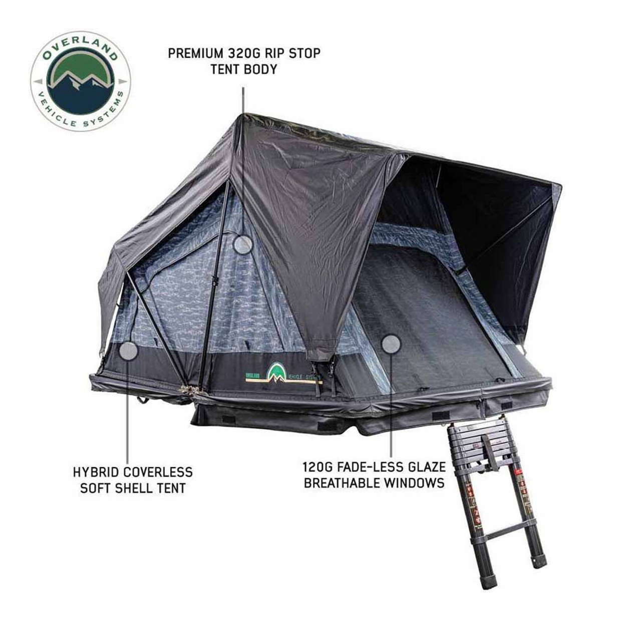 XD Sherpa Solo - Soft Sided Roof Top Tent, 1 Person, Grey Body and Black Rainfly Overland Vehicle Systems - Image 14