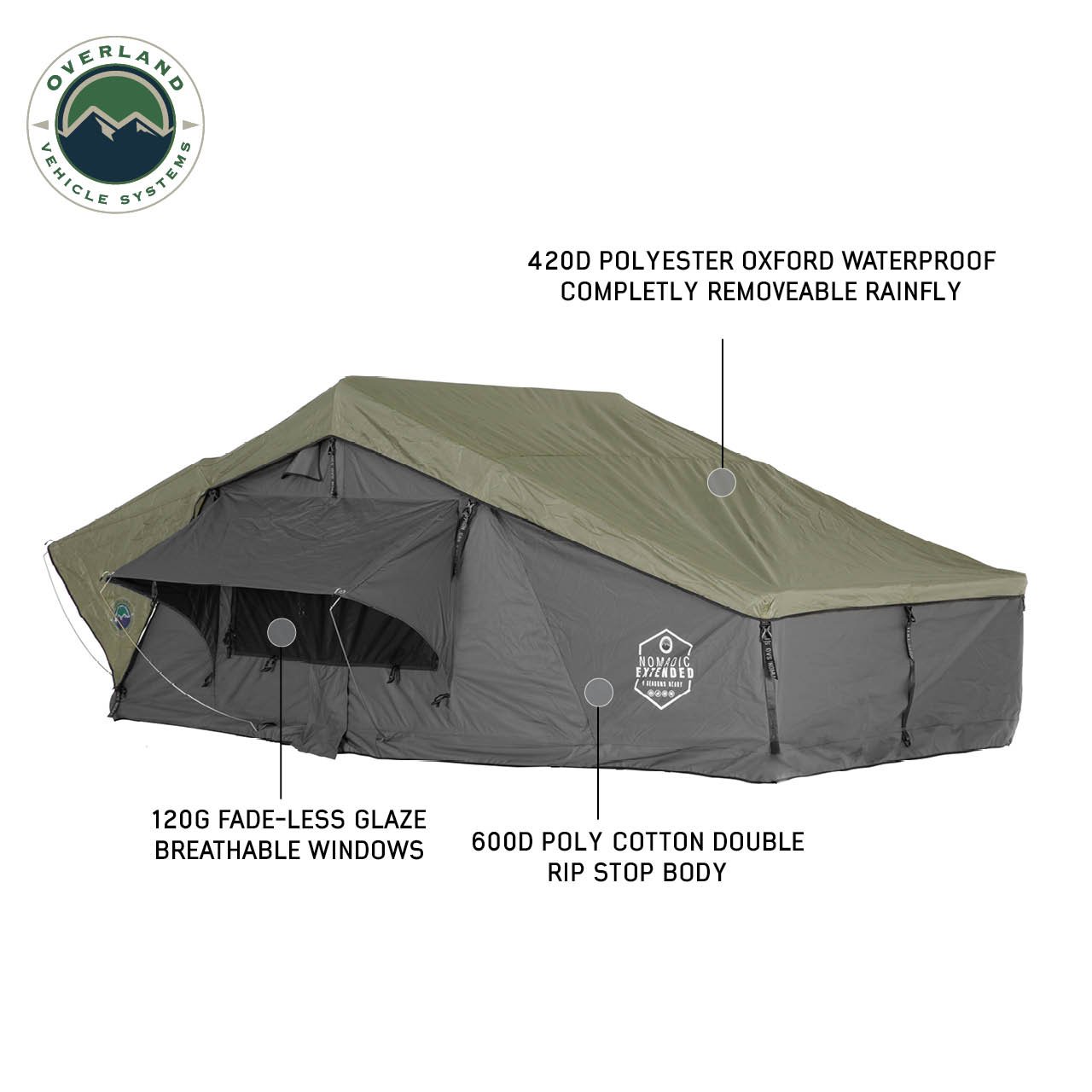 Extended Roof Top Tent - The Perfect 4 Person Roof Top Tent Overland Vehicle Systems - Image 2