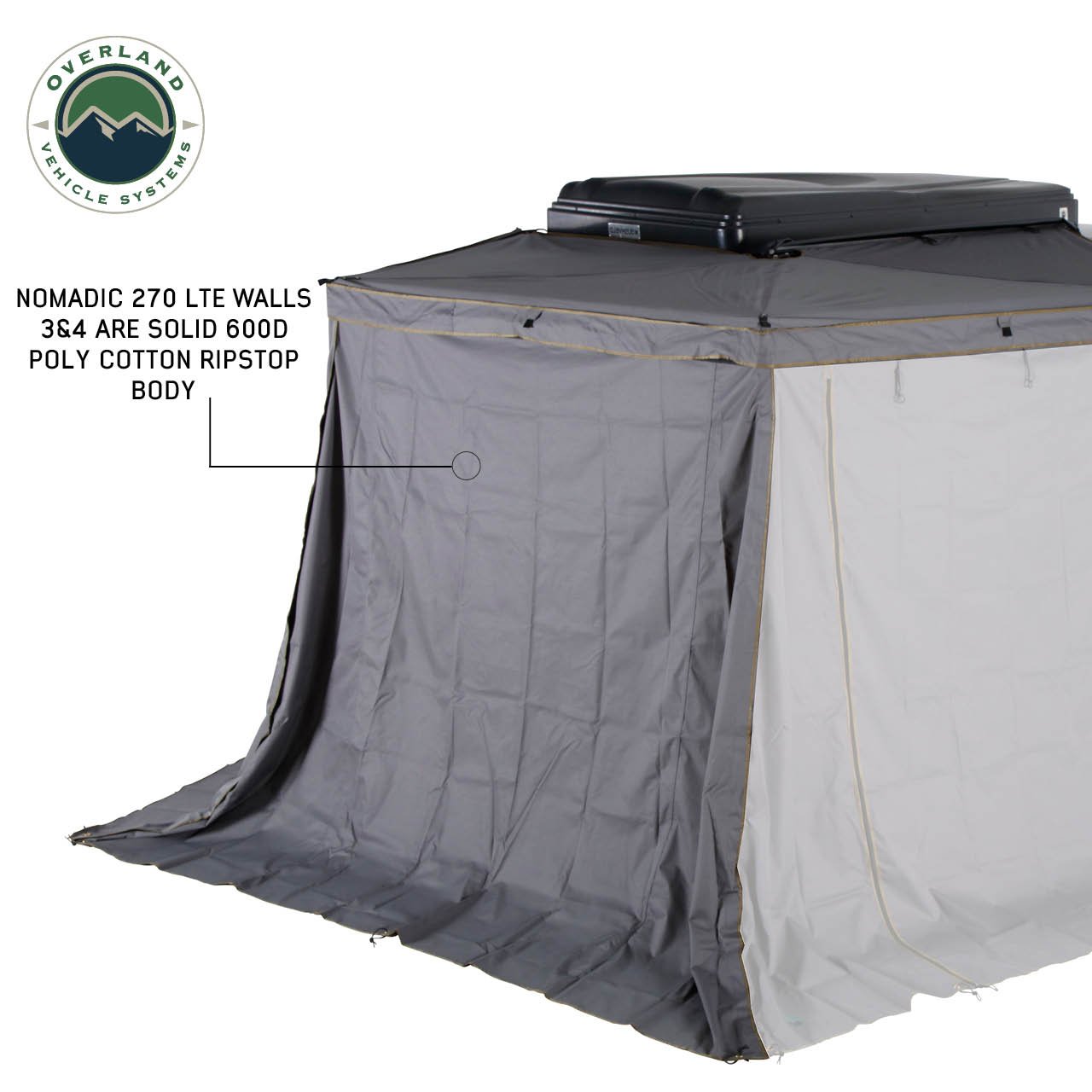 Nomadic 270 LTE Awning Passenger Side Walls 3 and 4 Overland Vehicle Systems - Image 3