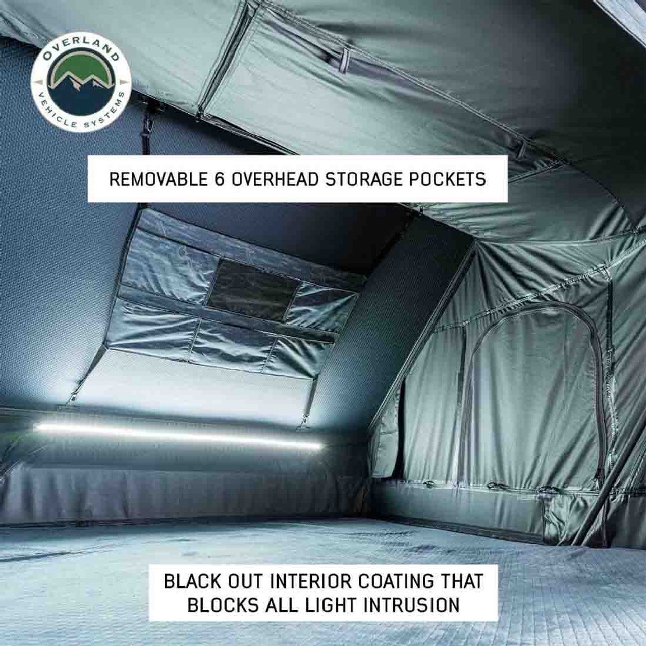 XD Everest 2 - Cantilever Aluminum Roof Top Tent, 2 Person, Grey Body and Black Rainfly Overland Vehicle Systems - Image 6
