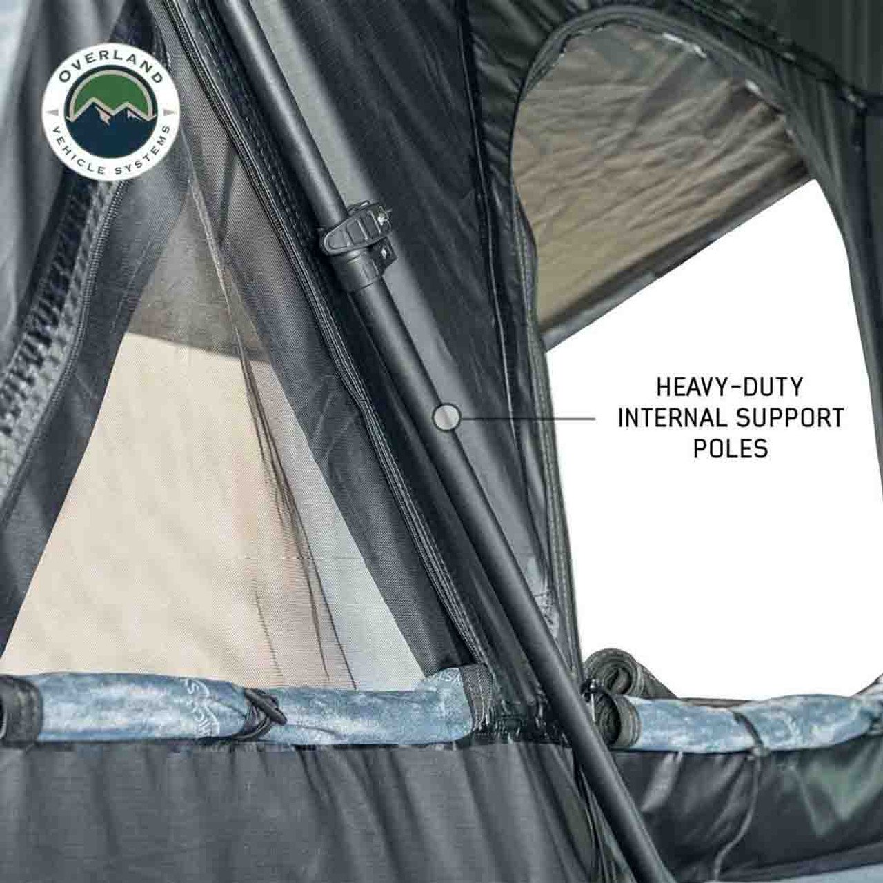 XD Everest 2 - Cantilever Aluminum Roof Top Tent, 2 Person, Grey Body and Black Rainfly Overland Vehicle Systems - Image 10