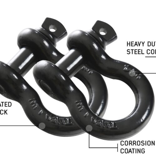 19010201-HYDZ.jpg Recovery Shackle 19010201 3/4 4.75 Ton Black Sold In Pairs Overland Vehicle Systems