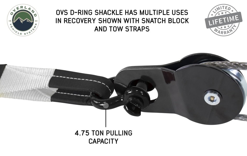 Recovery Shackle 19010201 3/4 4.75 Ton Black Sold In Pairs Overland Vehicle Systems - Image 6