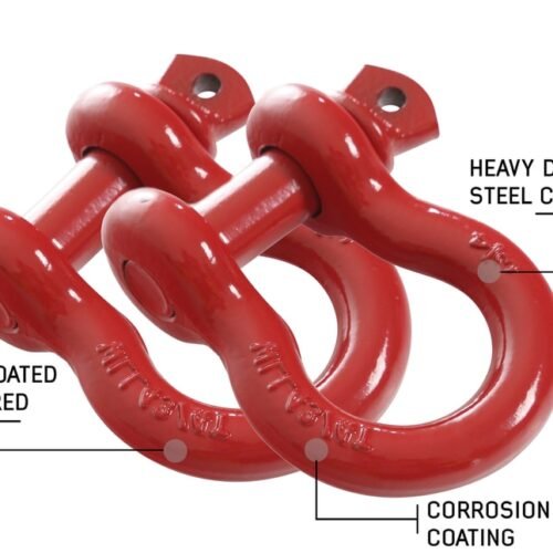 19010204-HYDZ.jpg 19010204 Recovery Shackle 3/4 Inch 4.75 Ton Red - Sold In Pairs Overland Vehicle Systems