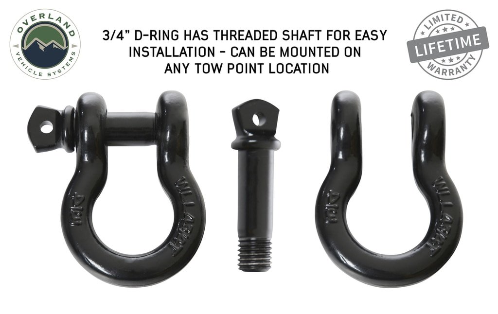 Recovery Shackle 19019901 3/4 4.75 Ton Black Overland Vehicle Systems - Image 2