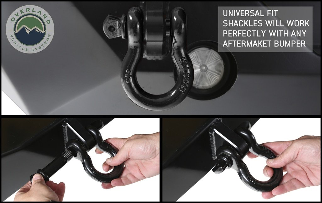 Recovery Shackle 19019901 3/4 4.75 Ton Black Overland Vehicle Systems - Image 3
