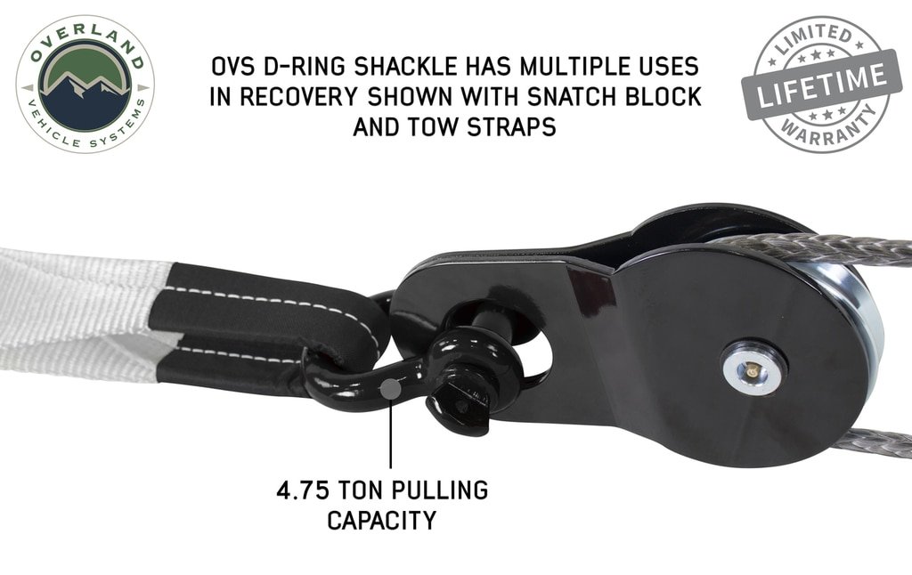 Recovery Shackle 19019901 3/4 4.75 Ton Black Overland Vehicle Systems - Image 5
