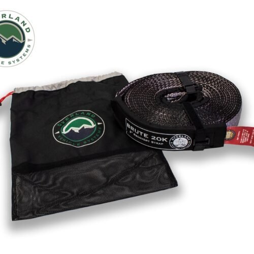 Tow Strap 20000 lbs - 2 x 30' Gray With Black Ends Overland Vehicle Systems