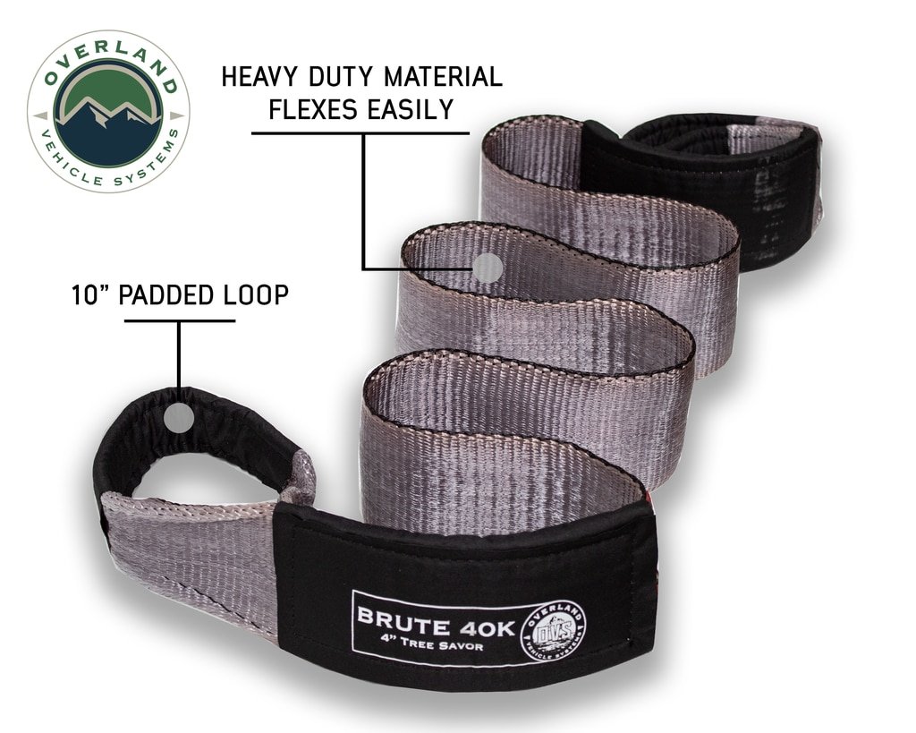 Tree Saver Tow Strap 40,000 lb. Gray With Storage Bag Overland Vehicle Systems - Image 4