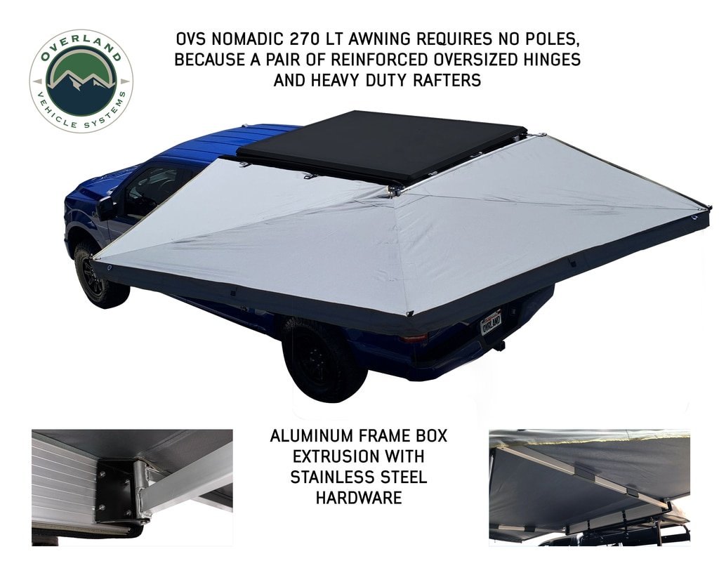 270 Degree Awning Free Standing - Nomadic 270 LT - Dark Gray Overland Vehicle Systems - Image 2