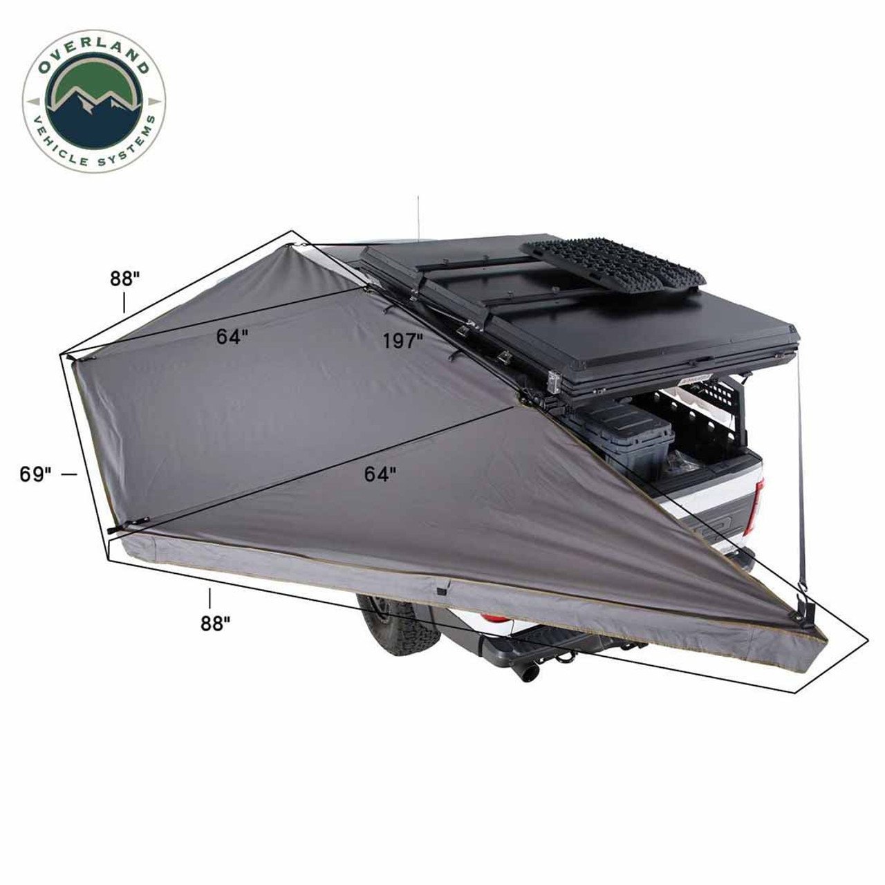 HD Nomadic 180 LTE - Awning, Grey Body, Green Trim and Black Travel Cover Overland Vehicle Systems - Image 3