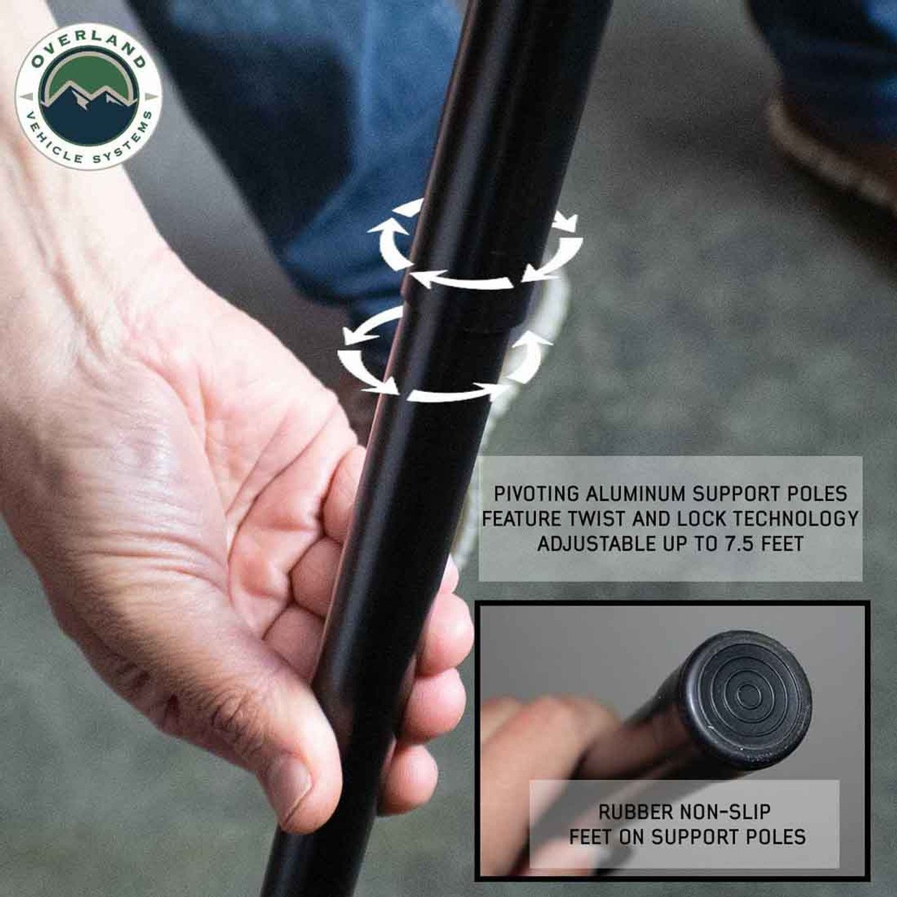 HD Nomadic 180 LTE - Awning, Grey Body, Green Trim and Black Travel Cover Overland Vehicle Systems - Image 4