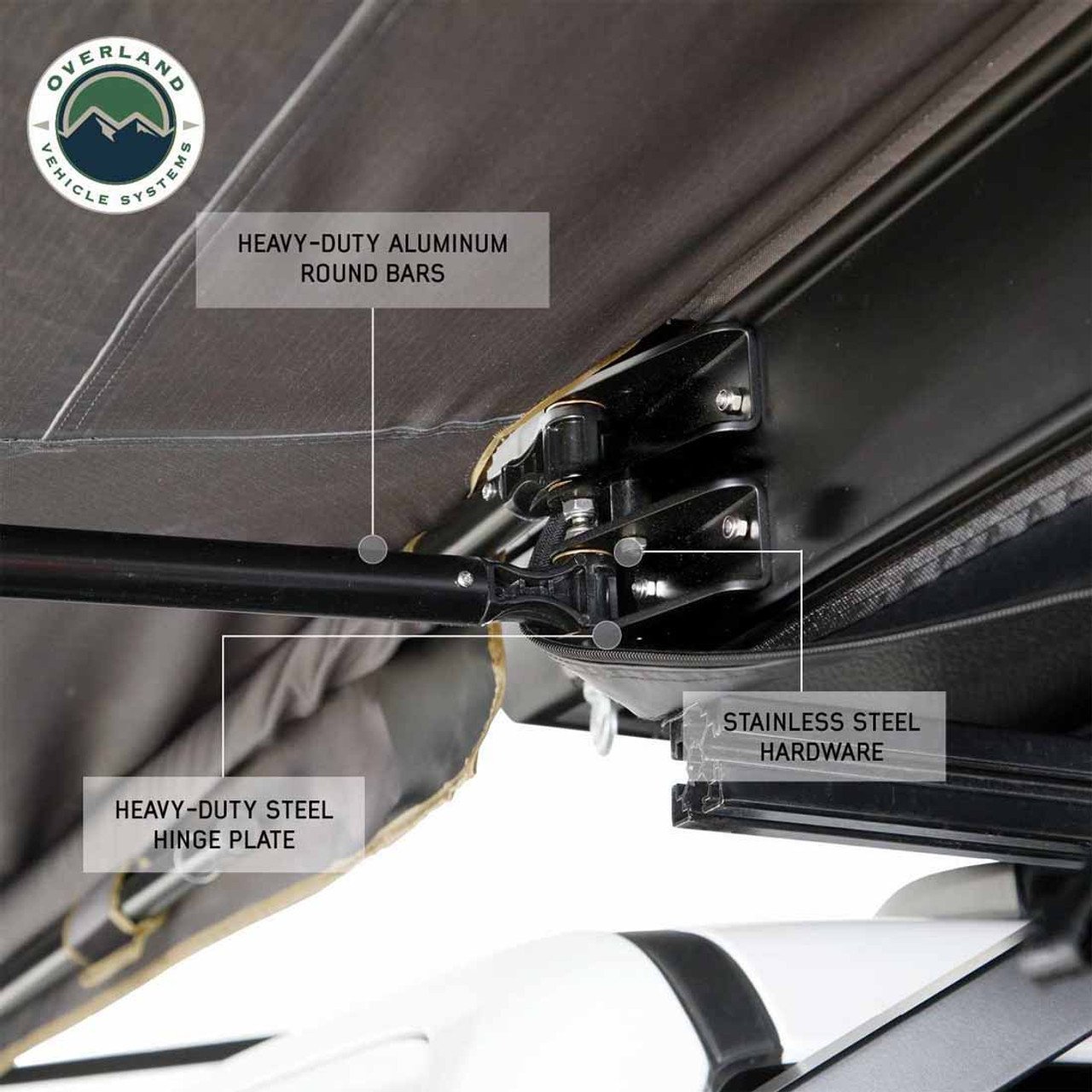 HD Nomadic 180 LTE - Awning, Grey Body, Green Trim and Black Travel Cover Overland Vehicle Systems - Image 5