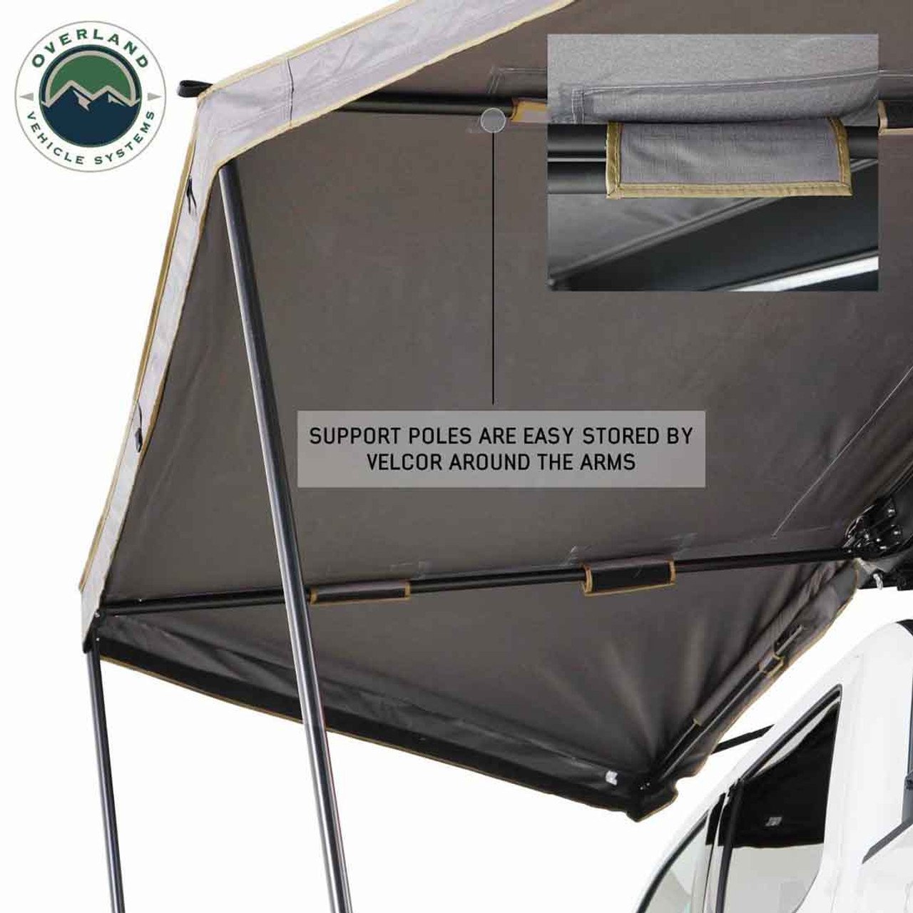 HD Nomadic 180 LTE - Awning, Grey Body, Green Trim and Black Travel Cover Overland Vehicle Systems - Image 7
