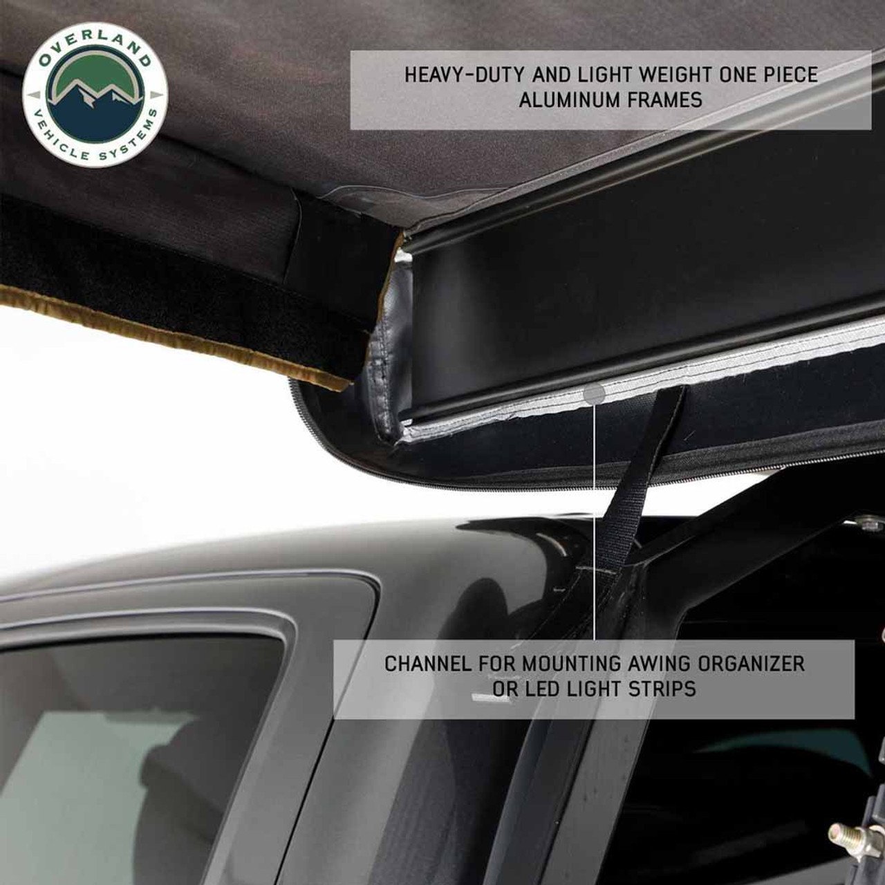 HD Nomadic 180 LTE - Awning, Grey Body, Green Trim and Black Travel Cover Overland Vehicle Systems - Image 9