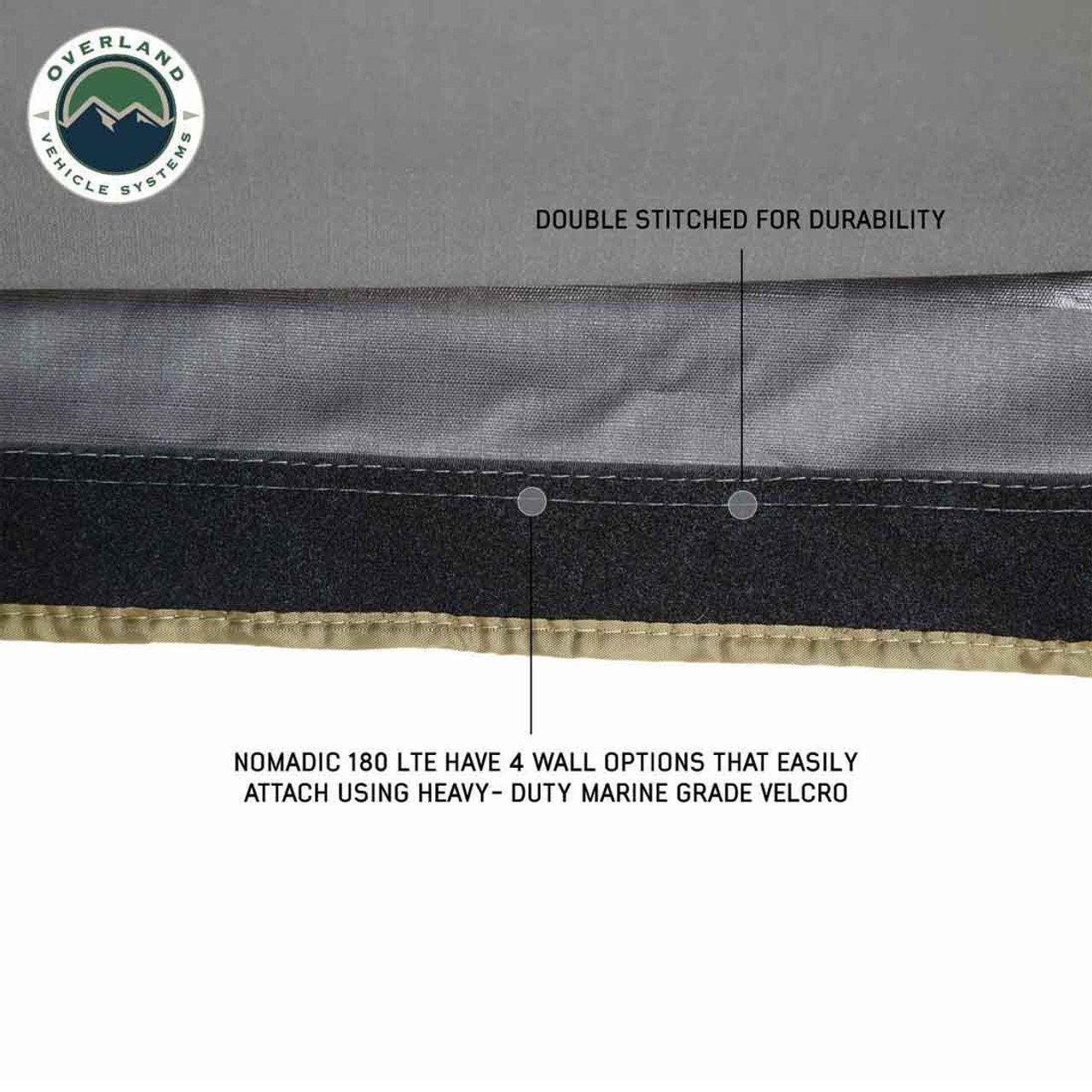 HD Nomadic 180 LTE - Awning, Grey Body, Green Trim and Black Travel Cover Overland Vehicle Systems - Image 10