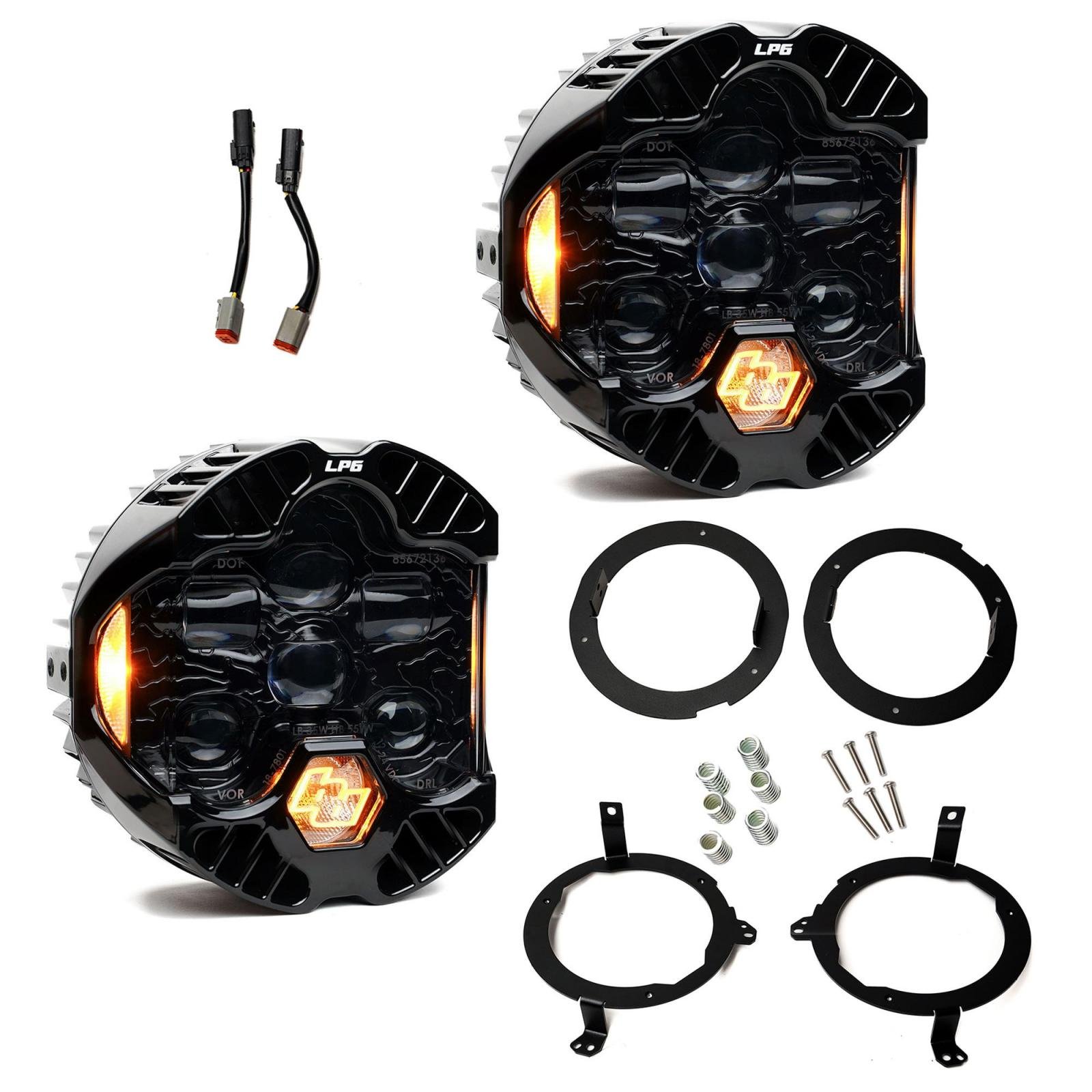44-8303_1-FGXX.jpg DOT LP6 LED Headlight Kit Jeep 2018-2025 Wrangler JL 2020-2025 Gladiator JT w/LED Headlights (Amber) Baja Designs
