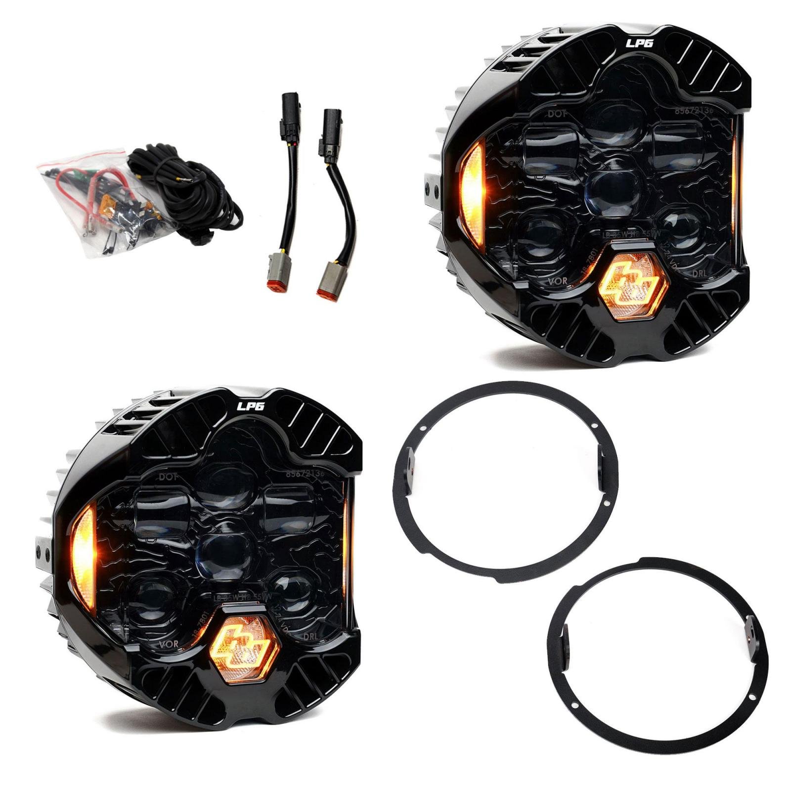 DOT LP6 LED Headlight Kit Jeep 2007-2018 Wrangler JK w/LED Headlights (Amber) Baja Designs