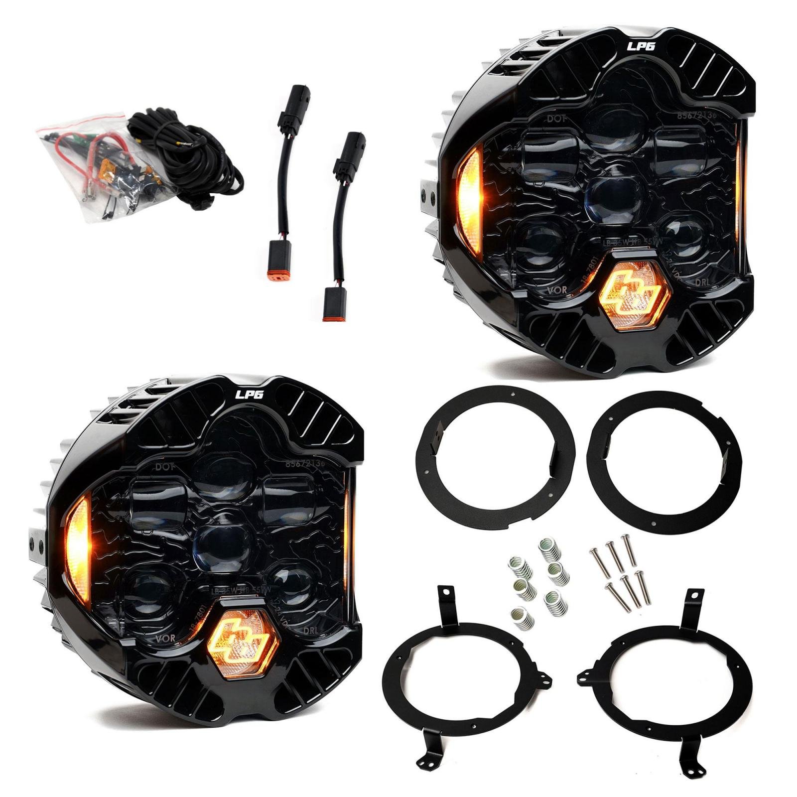 44-8312_0-FGXX.jpg DOT LP6 LED Headlight Kit Jeep 2018-2025 Wrangler JL 2020-2025 Gladiator JT w/Halogen Headlights (Amber) Baja Designs