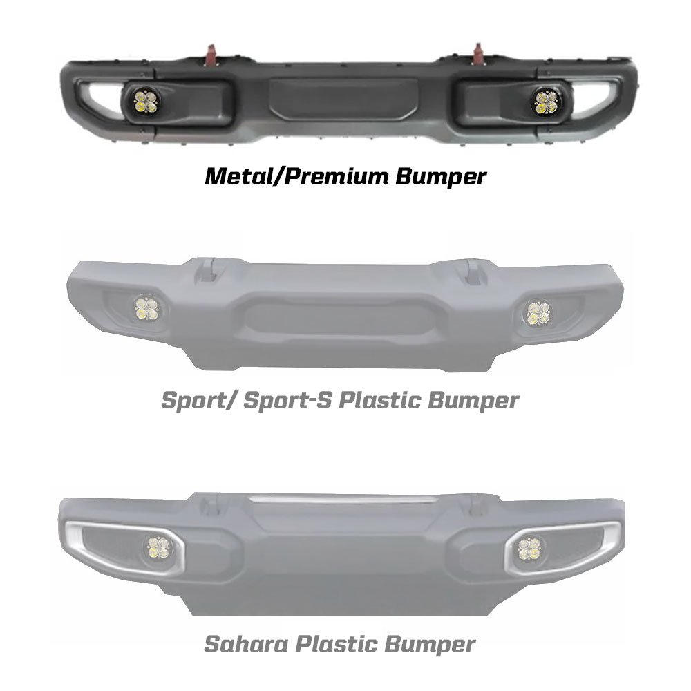 Jeep JL Fog Pocket Kit 2018 Wrangler JL Rubicon Squadron R Pro Baja Designs - Image 2