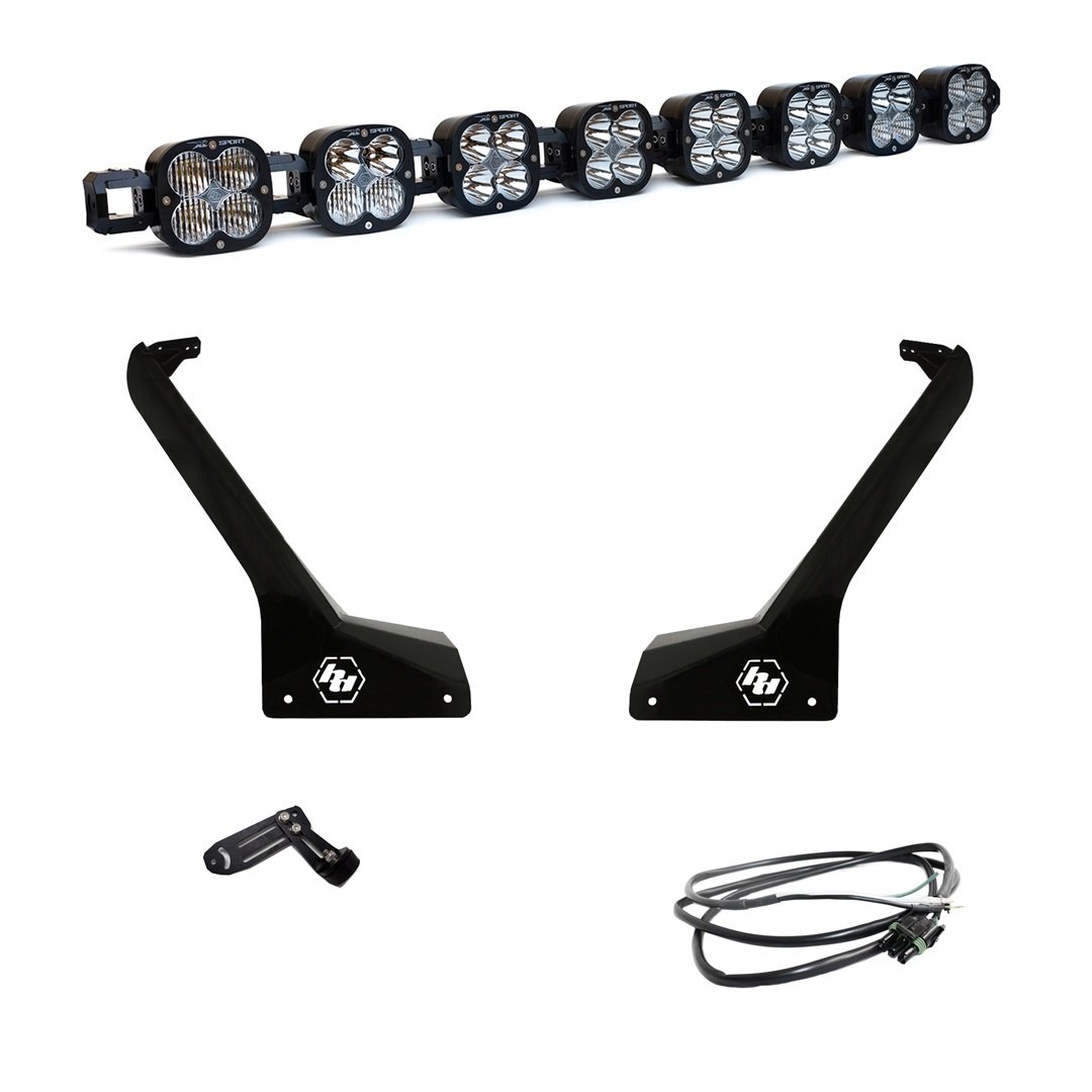 447664UP-FGXX.jpg Jeep JL/JT Roof Bar LED Light Kit 8 XL Linkable w/Upfitter Baja Designs