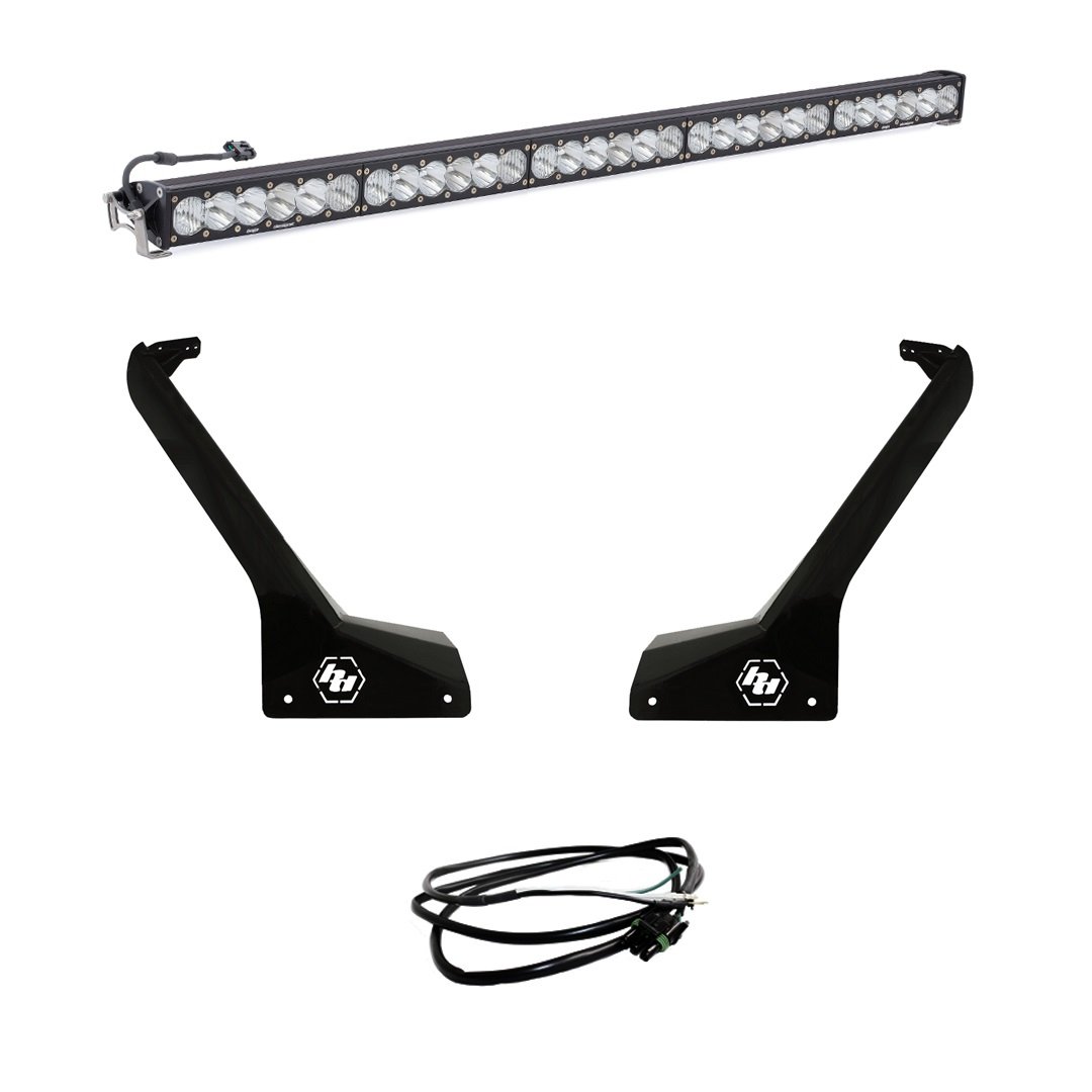 447666UP-FGXX.jpg Jeep JL/JT Roof Bar LED Light Kit 50 Inch OnX6+ w/Upfitter Baja Designs