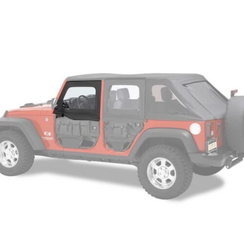 51805-17.jpg Bestop Jeep 07-17 Wrangler 2-Dr/4-Dr; Front doors only HighRock 4x4 Element Doors Upper Fabric Half-doors; FRONT doors