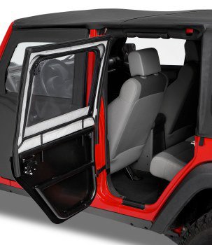 51806-35.jpg Bestop HighRock 4x4 Element Doors Upper Fabric Half-doors; REAR doors Black Diamond Jeep 07-17 Wrangler Unlimited; Rear doors only