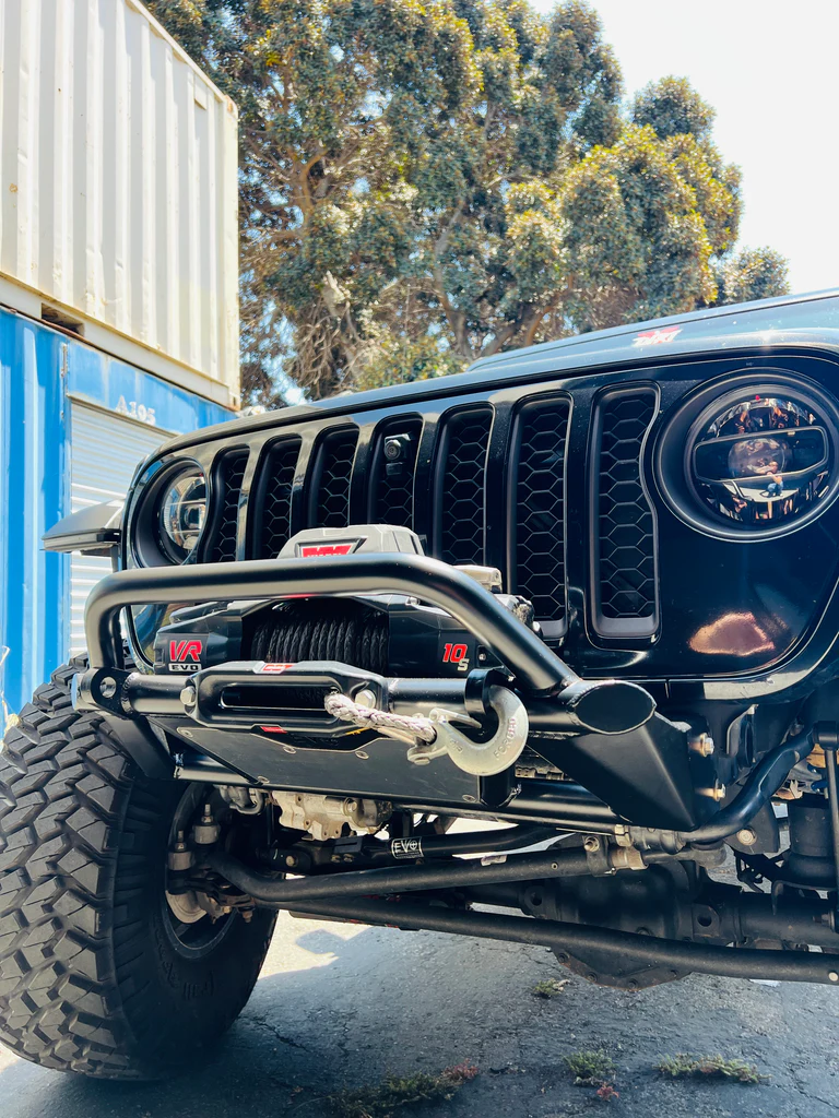 KSPEC Pre Runner Front Winch Tube Bumper JK JL JT WITH HOOP/BLACK - Image 3