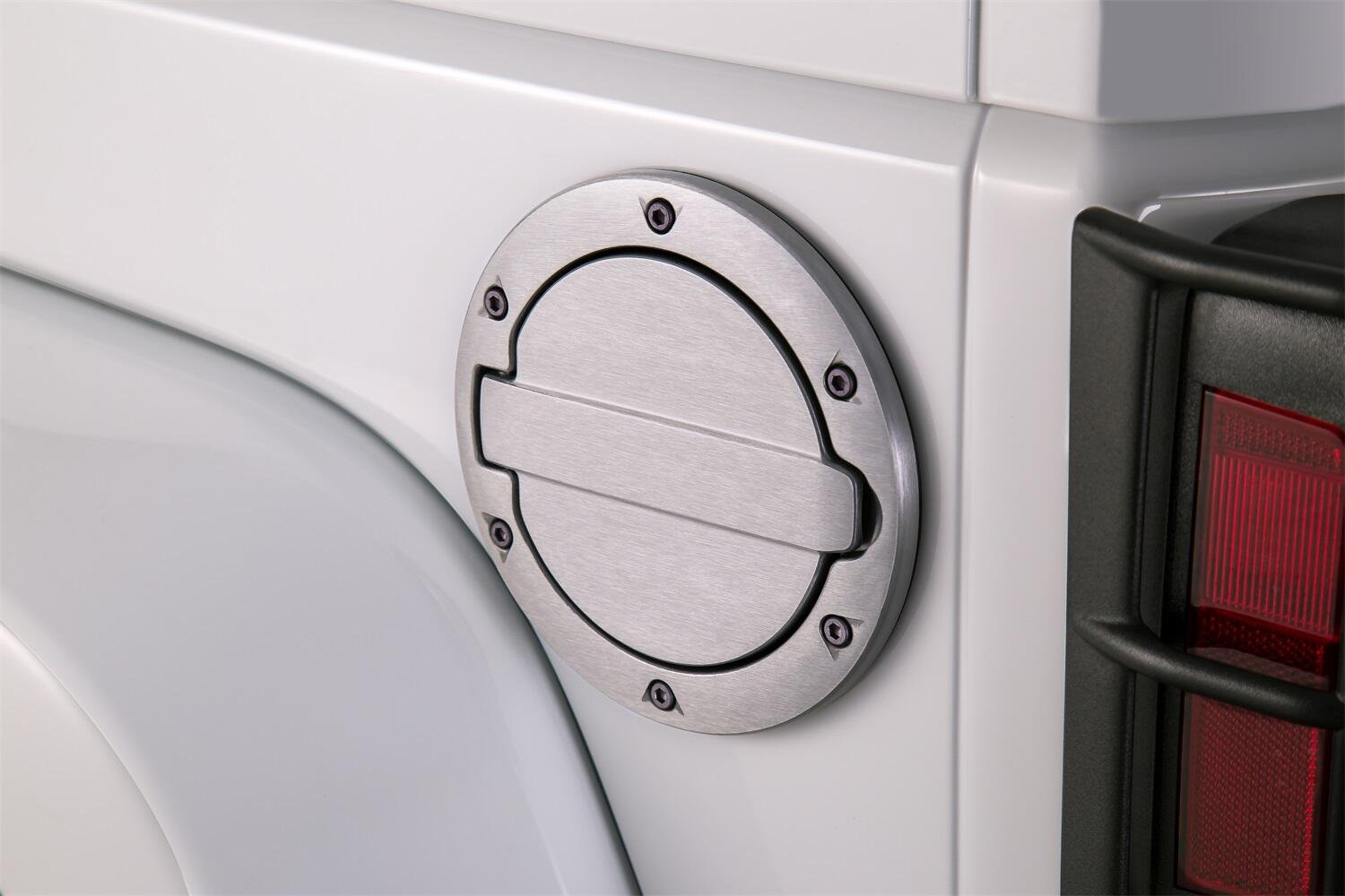 Brushed Aluminum Fuel Door For 2007-2018 Jeep Wrangler JK/JK Unlimited 2-Door/4-Door AMP Research - Image 5