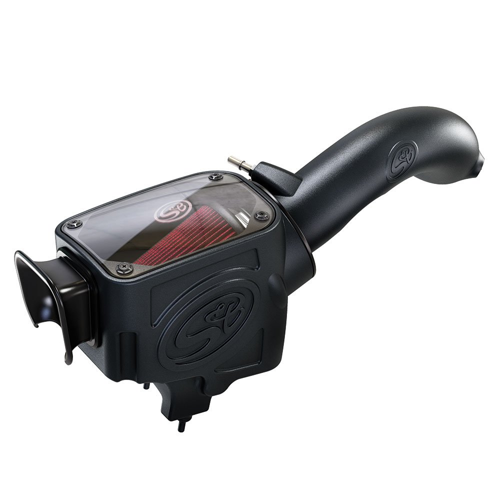 75-5129.jpg ~(17 lbs. 24X15X14)~ Cold Air Intake For 18-20 Jeep Wranlger JL 2.0L Turbo Oiled Cotton Cleanable Red S B