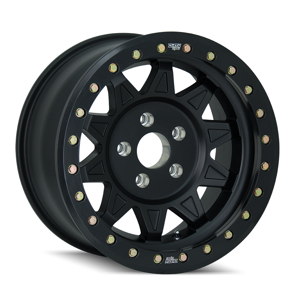 9302-7973MB14.png ~(40 lbs. 19X19X10)~ ROADKILL RACE (9302) MATTE BLACK/BLACK BEADLOCK 17X9 5-127 -14MM 71.5MM
