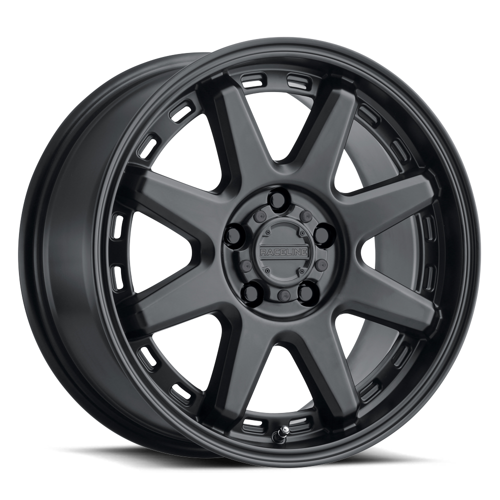 Aluminum Wheels 17x8 Scout 947B Satin Black 35 Offset 5 on 127 Bolt Pattern 78.1 Bore Raceline