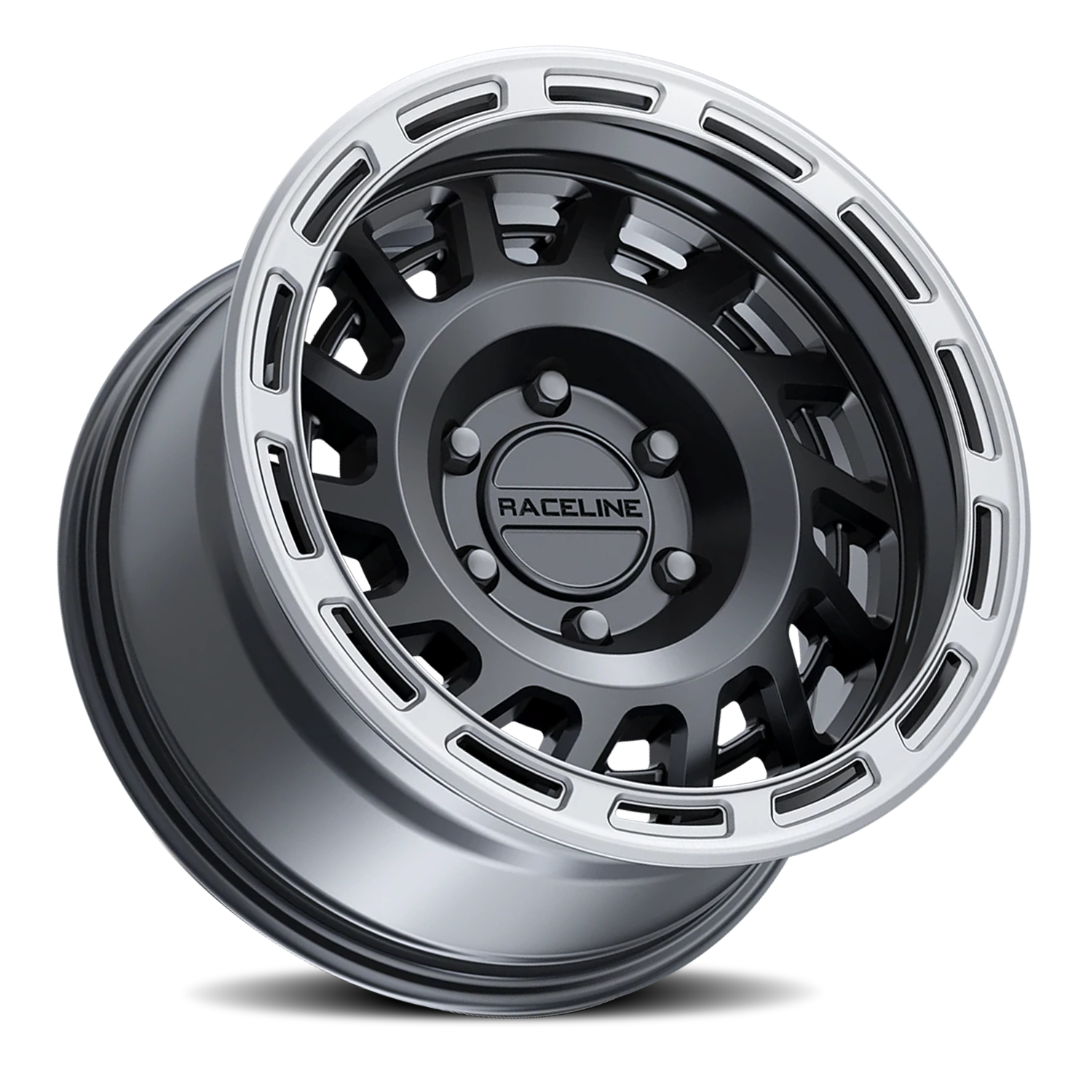 Aluminum Wheels 17x9 Halo 957BS Satin Black Silver Ring -12 Offset 5 on 127 Bolt Pattern 78.1 Bore Raceline - Image 2