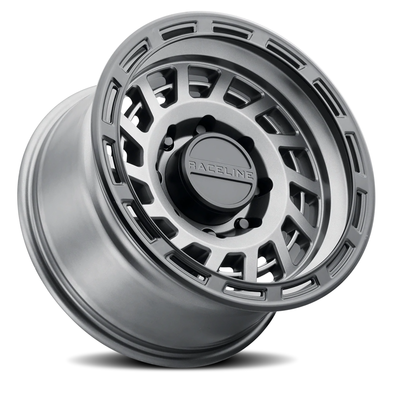 Aluminum Wheels 17x9 Halo 957GB Gunmetal Gray Black Ring -12 Offset 5 on 127 Bolt Pattern 78.1 Bore Raceline - Image 2