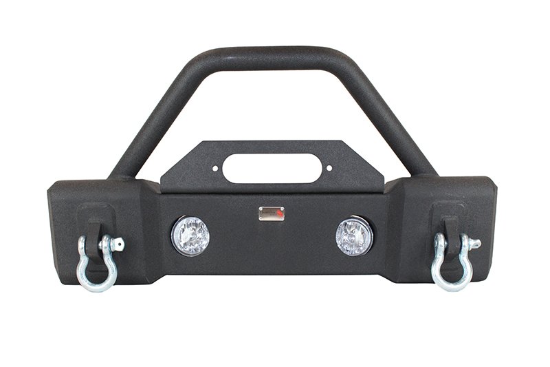 Jeep JK Stubby Bumper W/Tube Guard 07-18 Wranger JK Black Texured Powercoated Fishbone Offroad - Image 3