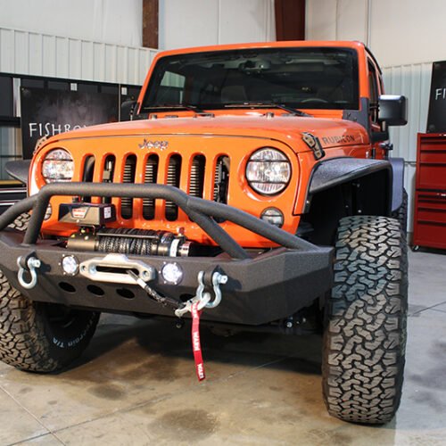 FB22003-HHPN.jpg Jeep JK Front Winch Bumper W/LEDs Full Width 07-18 Wranger JK Black Texured Powercoated Fishbone Offroad