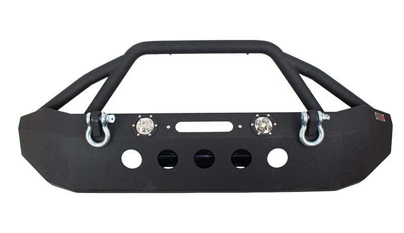 Jeep JK Front Winch Bumper W/LEDs Full Width 07-18 Wranger JK Black Texured Powercoated Fishbone Offroad - Image 5