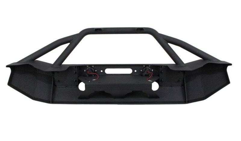 Jeep JK Front Winch Bumper W/LEDs Full Width 07-18 Wranger JK Black Texured Powercoated Fishbone Offroad - Image 7