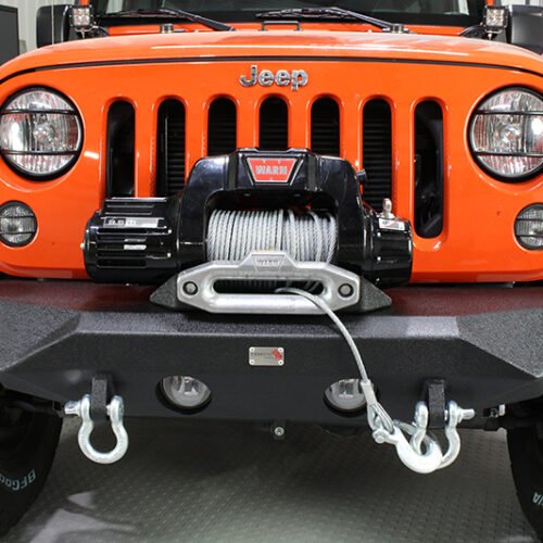 FB22045-HHPN.jpg Jeep JK Front Bumper 07-18 Wrangler JK Rubicon and Unlimited Steel Black Textured Powdercoat Manowar Series Fishbone Offroad