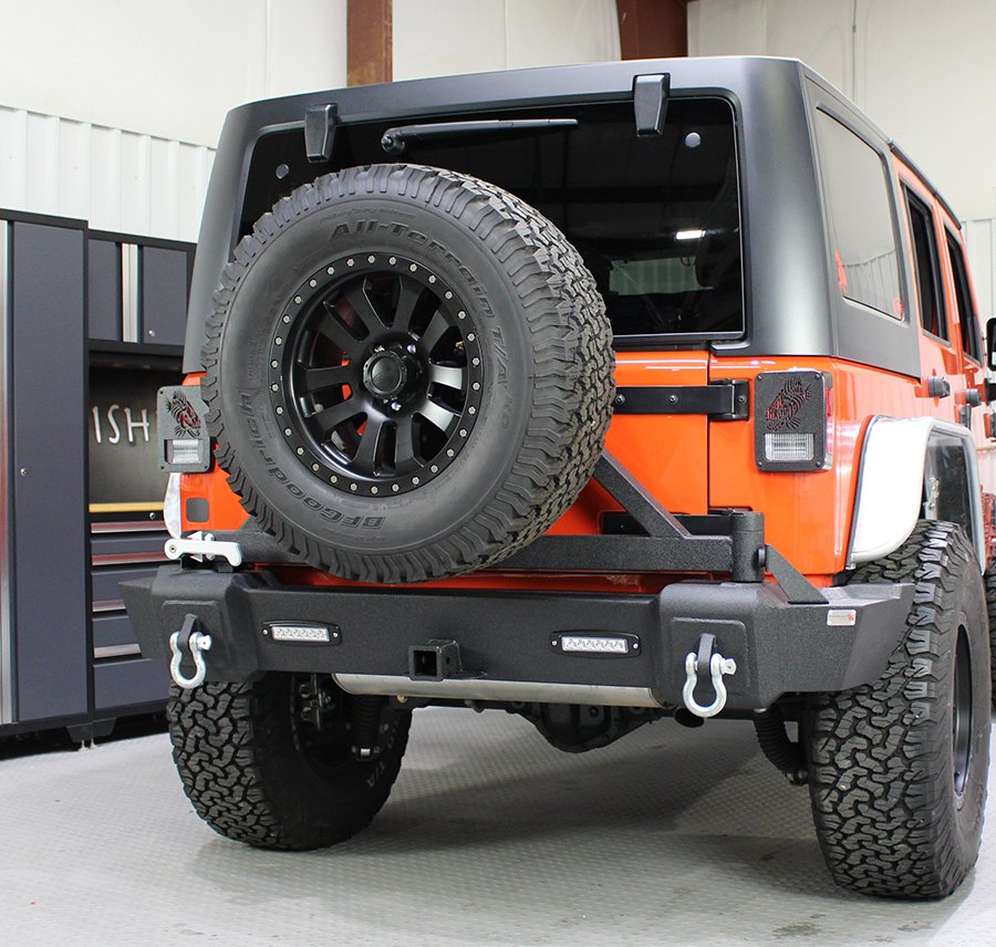 Jeep JK Rear Bumper With Tire Carrier 07-18 Wrangler JK Fishbone Offroad - Image 15