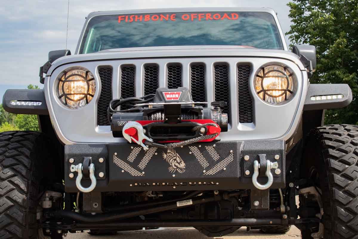 Barracuda Modular Front Bumper - Base 07-18 Jeep Wrangler, 18-Present Jeep Wrangler, 18-Present Jeep Gladiator JT Fishbone Offroad - Image 8